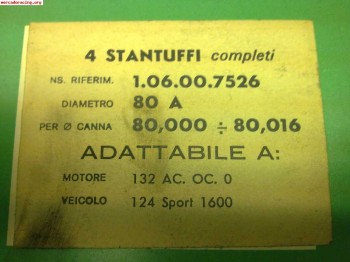 Seat 124 sport pistones completos alta compresión marca mond