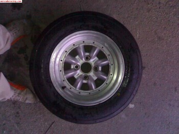 Vendo llantas tipo minilite 7x13 et14 4x100 con slicks toyo
