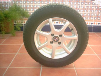 Llantas 6x14  con neumaticos y volante bmw m3.e30