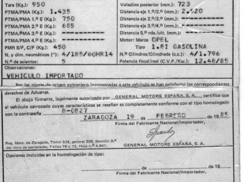 Se vende carroceria documentada opel kadett e