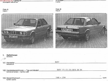 Ficha de homologacion bmw e30