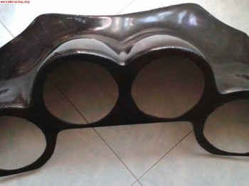 Parrilla de faros evo 9 en carbono y faros piaa