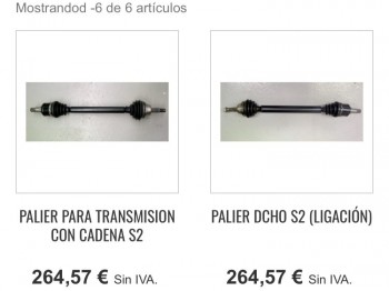 Se venden palieres silver s1 y s2 nuevos