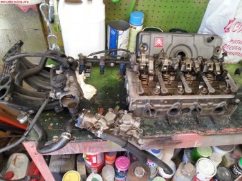 Culata, colectores de admision completos, rampa e inyectores