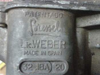 Se vende carburador weber 32 iba 20 para seat