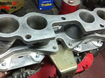 Colectores de admision y bridas de aluminio 205 rally