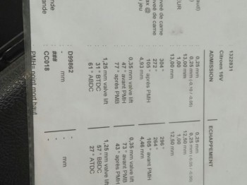 árboles de levas citroen sport 1.6 16v