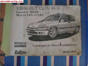 Vendo catalogo de piezas de competicion renault sport