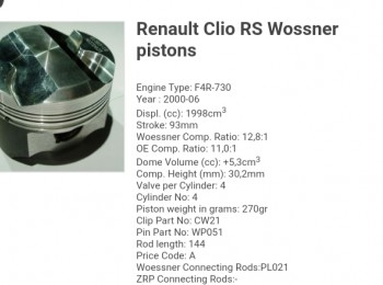 Pistones   bielas wosnner clio f4r 730
