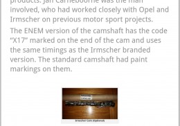 Arbol de levas irmscher opel corsa a