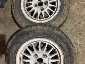 Pack 4 llantas opel volkswagen 4x100 con neumáticos de tierr