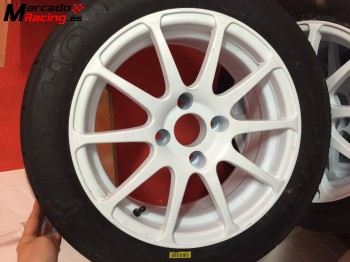 Llantas targa 4x108 15¨ psa con neumaticos kumho lluvia tw02