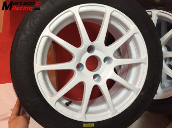 Llantas targa 4x108 15¨ psa con neumaticos kumho lluvia tw02