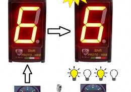 Gear counter with shift light integrated flashing light, for all types of gearbox.