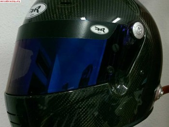 Casco carbono homologado fia y snell visera iridium.