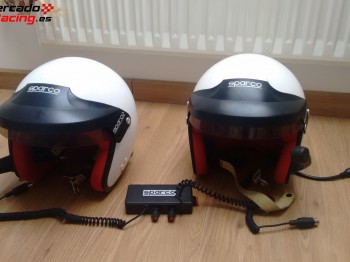 2 cascos sparco y centralita sparco.