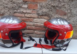 Cascos sparco abiertis con radio comunicacion 