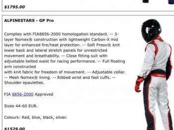 Mono alpinestar gp pro 300€