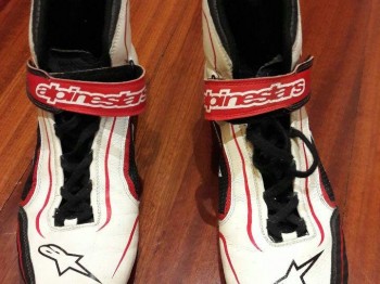 Botines alpinestar tech -1 blanco y rojo