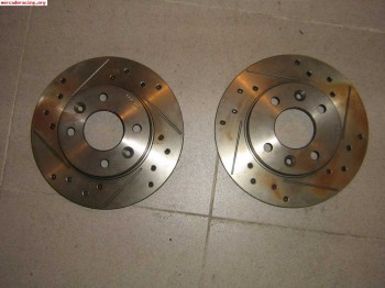 Discos de freno delanteros tarox ranurados y perforados a es
