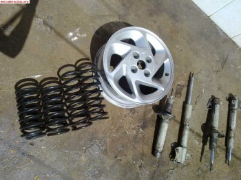Amortiguadores, muelles y llanta rs turbo en 15  de ford esc