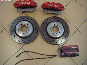 Pinzas galfer 6 pistones, discos 350mm, latiguillos metalico