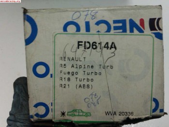 Pastillas renault 5 alpine turbo, fuego turbo, 18turbo....