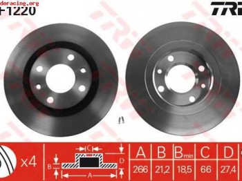 Discos brembo delanteros y pastillas tlr para citroen xsara