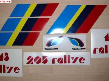 Pegatinas de 205 rallye para calandra 7 euros 