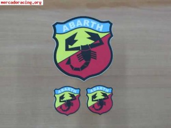 Pegatinas abarth originales 3 x 3e chebron techo escorpion  