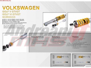 Amortiguadores ohlins para vw golf, audi a3, seat leon, skod