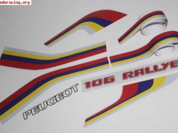 Pegatinas peugeot 106 rallye fase 1